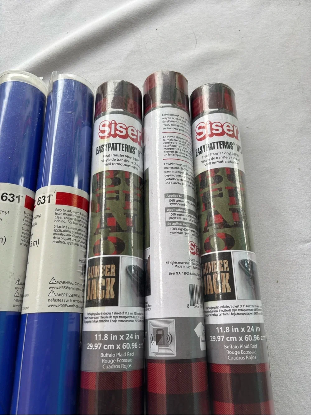 Cricut Vinyl Rolls Bundle in Blue, Red, Black, White, Green